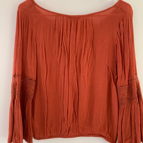 American Eagle Rust Peasant Blouse - Picture 4 of 4